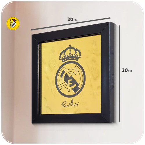 تابلو دکوراتیو طلایی لوگو رئال مادرید