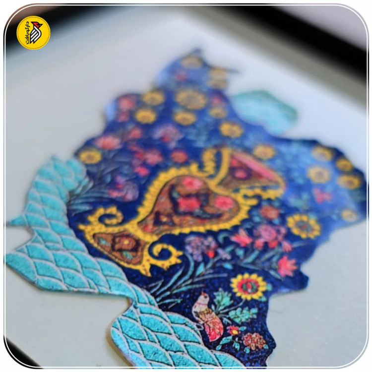تابلو دکوراتیو کوچک نقشه ایران طرح کاشی
