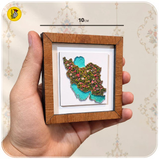 تابلو دکوراتیو کوچک نقشه ایران باغ گل